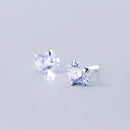 925 Sterling Silver Cute Little Cat Zirconia Ladies Earrings(White)
