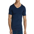 Men Ice Silk Quick Dry T-shirt Short Sleeve V Neck Solid Color Seamless Breathable Top, Size:L (Royal Blue)