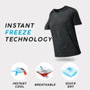 Men Ice Silk Quick Dry T-shirt Short Sleeve V Neck Solid Color Seamless Breathable Top(Grey)