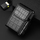 PU Leather Cigarette Case Lighter Case Business Card Case(Stone Pattern Black)