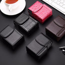 PU Leather Cigarette Case Lighter Case Business Card Case(Lychee Pattern Black)