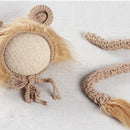 Newborn Photography Little Lion Wool Cartoon Hat and Tail Props For 0-2 Month(Hat + Tail)
