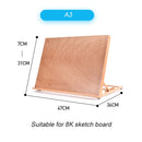 Wooden Drawing Table Portable Sketch Bookshelf Painting Art Supplies