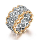 Plated Color Micro Set Ring Luxury Diamond Gold Wedding ring Size:7