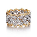 Plated Color Micro Set Ring Luxury Diamond Gold Wedding ring Size:7