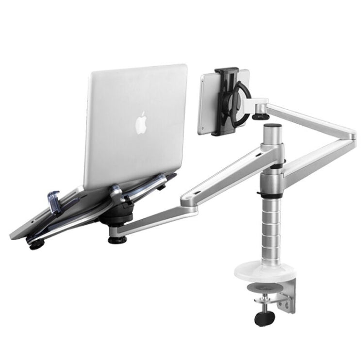 OA-9X Aluminum Alloy Height Adjustable Universal Rotation Double Arm Holder Notebook Tablet Combination Stand