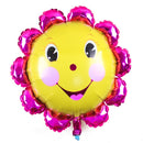 2 PCS Balloon Cartoon Smile Sun Flower Aluminum Balloon Party Decoration Supplies, Size:59x62cm Rose Red Smiley Face