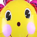 2 PCS Balloon Cartoon Smile Sun Flower Aluminum Balloon Party Decoration Supplies, Size:59x62cm Rose Red Smiley Face