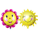 2 PCS Balloon Cartoon Smile Sun Flower Aluminum Balloon Party Decoration Supplies, Size:59x62cm Rose Red Smiley Face