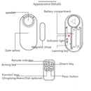 MC-02 Household Door And Window Anti-theft Alarm Remote Control Wireless Door Magnetic Alarm