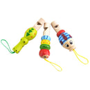 2 PCS Cute Cartoon Wooden Whistle Children Wind Instrument, Random Style Delivery