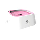 Pet Drinking Water Bowl Floating Not Wet Mouth Bowl Cat Dog Drinking Water Artifact(Pink)