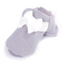 Autumn and Winter Knit Bow Sweater Bottoming Shirt Two Feet Pet Clothes, Size: L(Grey)