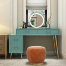 Gold Hotel Bedroom Bathroom Wall Hanging LED Lamp Holder Round Vanity Mirror, Size: Beaded mirror (LED light) 50CM