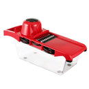 10 in 1 Multifuction Vegetable Cutter Stainless Steel Blade Manual Potato Onion Peeler Carrot Grater Dicer(Red)