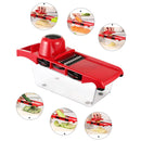 10 in 1 Multifuction Vegetable Cutter Stainless Steel Blade Manual Potato Onion Peeler Carrot Grater Dicer(Red)