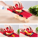 10 in 1 Multifuction Vegetable Cutter Stainless Steel Blade Manual Potato Onion Peeler Carrot Grater Dicer(Red)