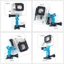 Action Camera Universal Aluminum Alloy Three-way Adjustment Arm 360 Degree Adapter(Blue)