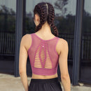 Women Hollow-out Fitness Top Shockproof Elastic Yoga Sport Brassiere, Size: S(Black)