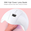 36W UV Led Lamp Nail Dryer 12 Leds for Nail Machine Curing 30s/60s/99s Timer USB Connector(Pink)