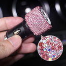 Diamond Car Dual USB Charge Mobile Phone Safety Hammer Charger(pink )