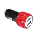 Diamond Car Dual USB Charge Mobile Phone Safety Hammer Charger(red red )