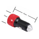 Diamond Car Dual USB Charge Mobile Phone Safety Hammer Charger(red red )