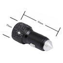 Diamond Car Dual USB Charge Mobile Phone Safety Hammer Charger(black )