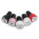 Diamond Car Dual USB Charge Mobile Phone Safety Hammer Charger(black )