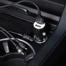 Diamond Car Dual USB Charge Mobile Phone Safety Hammer Charger(black )