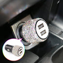Diamond Car Dual USB Charge Mobile Phone Safety Hammer Charger(AB illusion )
