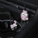 Diamond Car Dual USB Charge Mobile Phone Safety Hammer Charger(AB illusion )