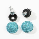 Car License Plate Modification Screw Cap Diamond-encrusted Solid Seal Anti-theft Screws(Lake Blue)