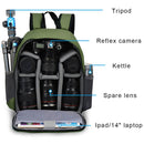 CADeN Shoulder Digital Camera Bag Outdoor Nylon Photography Backpack(Army Green Small Bag)