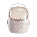 Portable Dust-proof Transparent Round Cosmetic Drawer Type Storage Box(Small Beauty Powder)