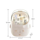 Portable Dust-proof Transparent Round Cosmetic Drawer Type Storage Box(Small Beauty Powder)