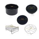 7 in 1 Air Fryer Accessories 7-piece Set for 3.5-5.8QT Type of Baking Basket Double-layer Grill(Black)