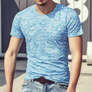Tops Tees Casual Short Sleeve Pure T-shirts Clothes for Men, Size:XL(Blue)