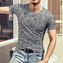 Tops Tees Casual Short Sleeve Pure T-shirts Clothes for Men, Size:XL(Coffee)