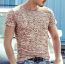 Tops Tees Casual Short Sleeve Pure T-shirts Clothes for Men, Size:XXXL(Coffee)