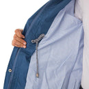 Casual Women Waterproof Waist Hooded Long Coat, Size:XXL (Sky Blue)