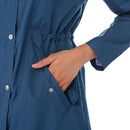 Casual Women Waterproof Waist Hooded Long Coat, Size:XXL (Orange)