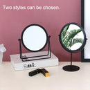 Round Wrought Iron Desktop Simple Dressing Mirror( Round Chassis Yellow)