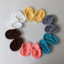 Newborn Babies Photography Props Mini Crocheted Small Slippers, Size: Newborn Size( White)