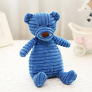 Pet Dog Toys Fasade Molars Vent Training Corduroy Monkey Pig Vocal Plush Toys(Blue Bear )