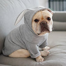 Comfortable Fashion Lovely Rabbit Ear Dog Teddy Pet Cat Sweatshirt, Size: L(Gray)