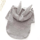 Comfortable Fashion Lovely Rabbit Ear Dog Teddy Pet Cat Sweatshirt, Size: XXL(Gray)
