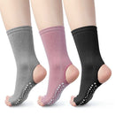 Mid-tube Sweat-absorbent Breathable Exposed Heeled Toe Yoga Sock for Women, Size:One Size (35-40 Yards)(Pink)