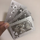 2 PCS Waterproof Durable Silver Foil Plastic Creative Playing Cards Gift
