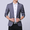 Men Casual Suit Self-cultivation Business Blazer, Size: M(Gray)
